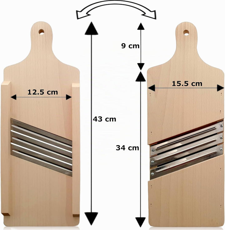 OSTENTO Krauthobel | Mandoline Gemüsehobel Holz - Kohlhobel Kohlreibe Kohlschneider Krautschneider G