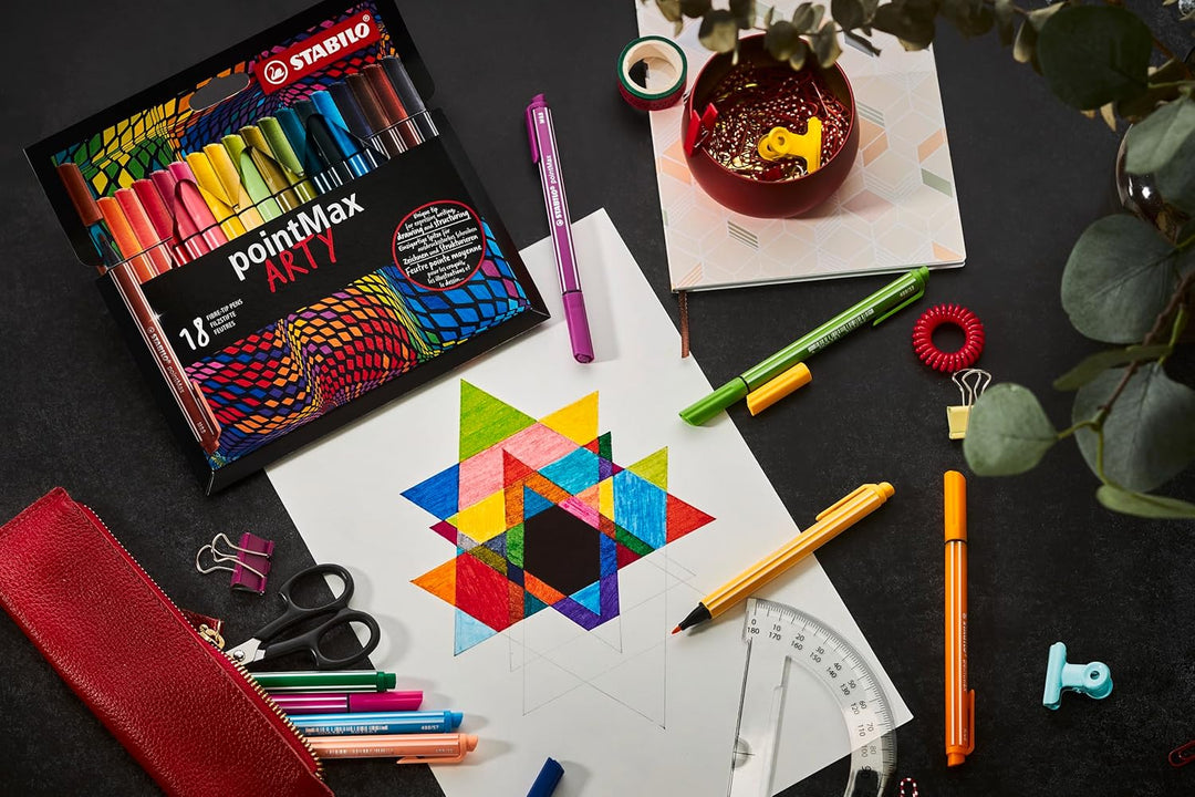 Filzschreiber - STABILO pointMax - ARTY - 42er Pack - mit 42 verschiedenen Farben, 42er Pack