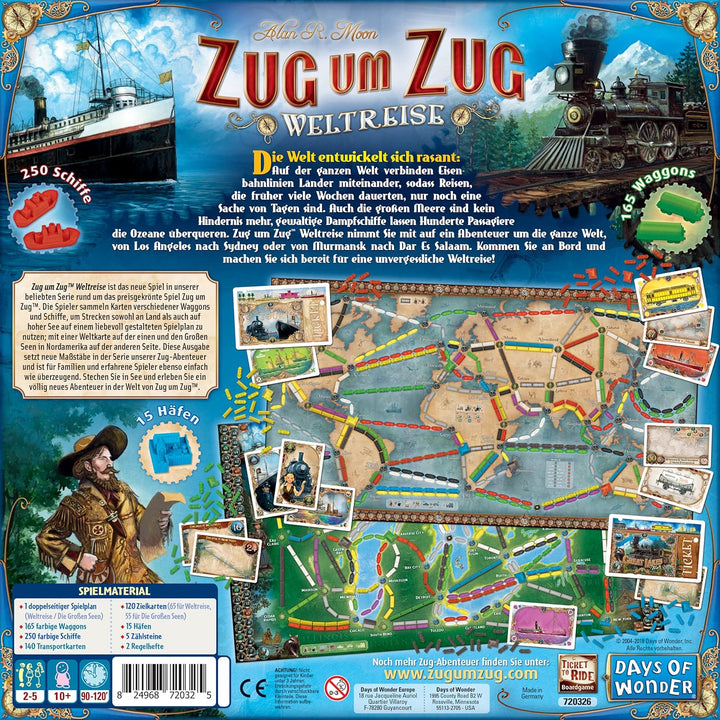 Days of Wonder | Zug um Zug – Weltreise | Familienspiel | Brettspiel | 2-5 Spieler | Ab 10+ Jahren |