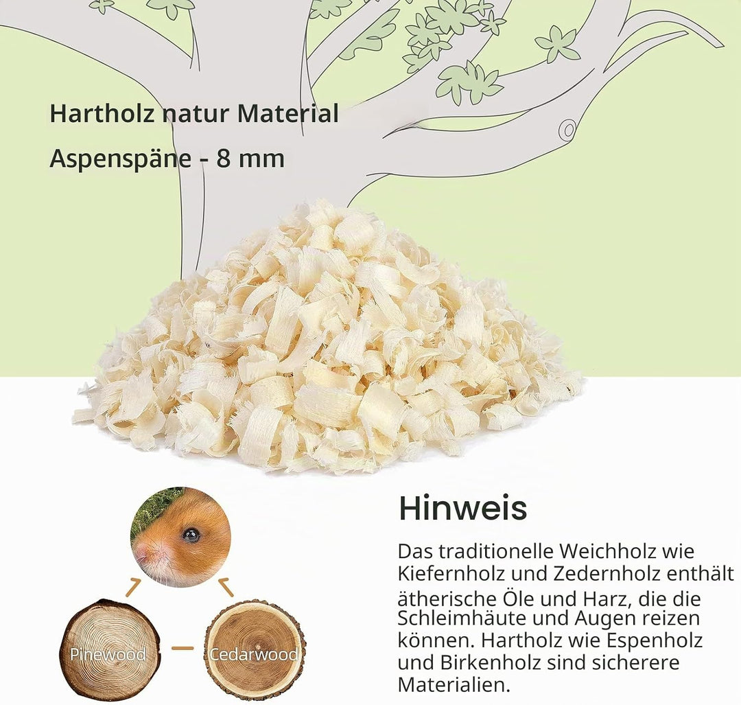 Niteangel Aspen-Einstreu für Hamster, Zwerghamster, Gerbils, Mäuse, Degus, Ratten, Kaninchen, Hasen,