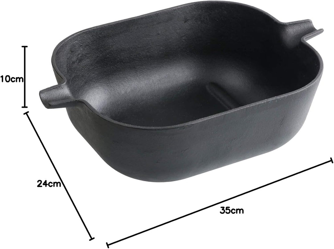 tepro Grillzubehör Guss-Wok-Einleger für das Rost-in-Rost-System eckig, ca. 23,7 x 28 cm Guss Wok ec