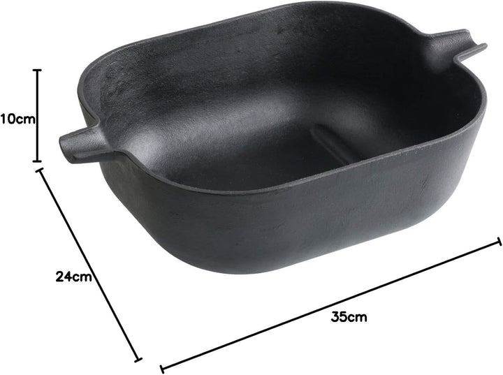 tepro Grillzubehör Guss-Wok-Einleger für das Rost-in-Rost-System eckig, ca. 23,7 x 28 cm Guss Wok ec