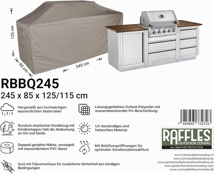 Schutzhülle Outdoor-Küchen 245 x 85 H: 125/115 cm | Atmungsaktiv | Wasserdicht | UV - beständig | Do