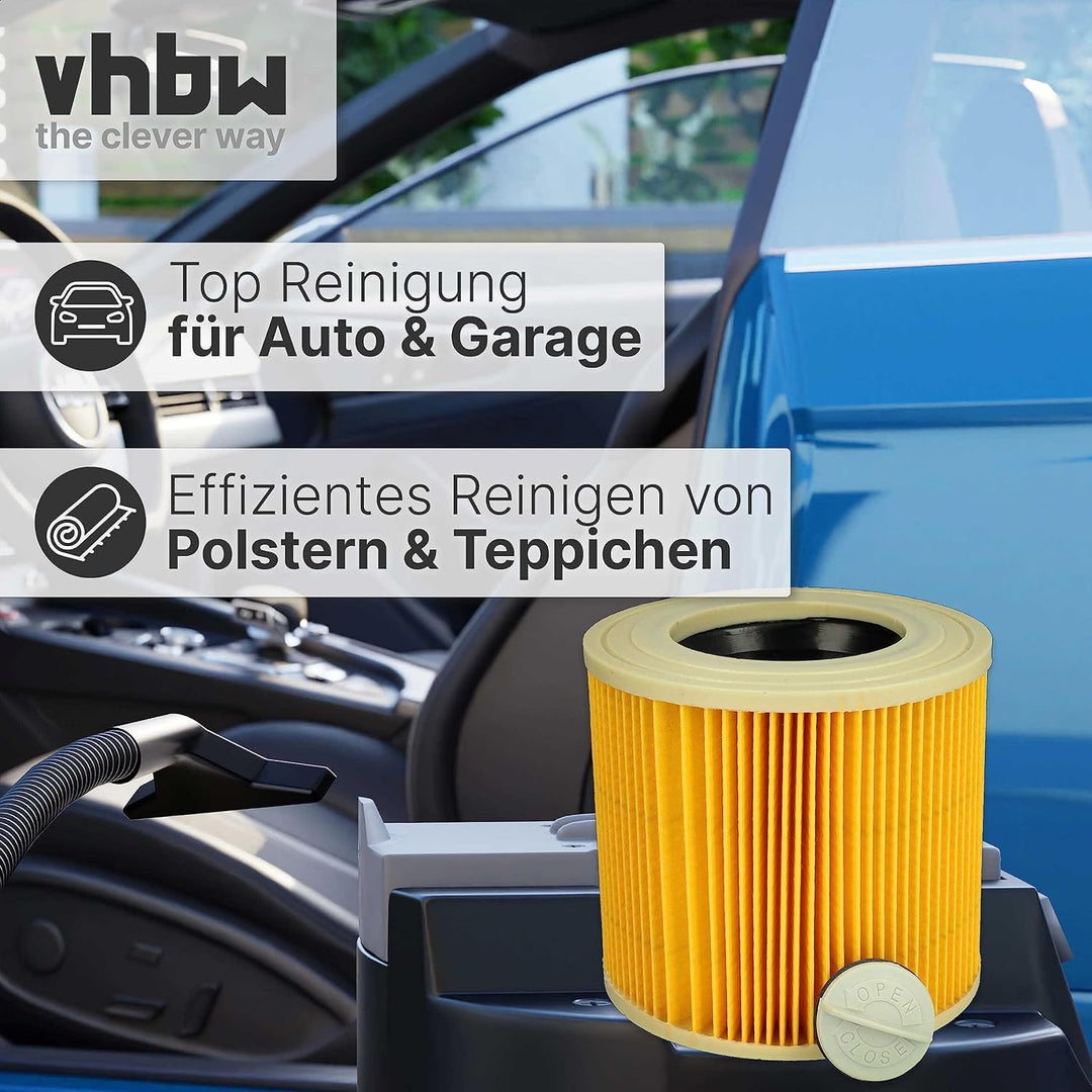 vhbw Filterset 3x Faltenfilter kompatibel mit Kärcher A 2200