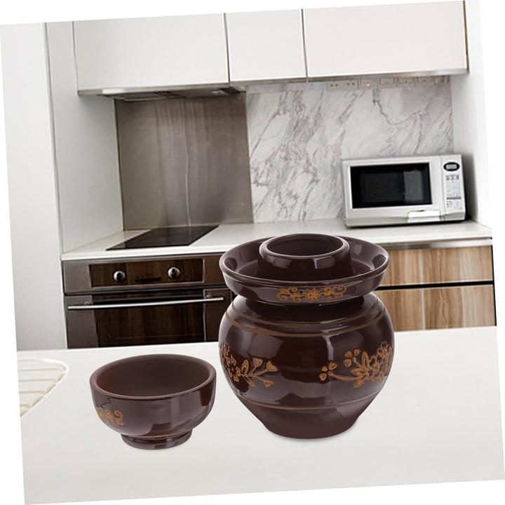 STOBAZA 1stk Kimchi-Altar Glasgefäss Mit Deckel Gefässhaltung Sauerkraut Jar. Grosse Gurkengläser Mi