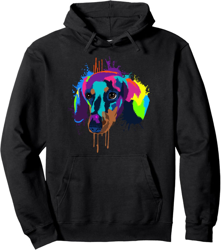 Splash Art Dackel Hundehalter Geschenkidee Hunde Pullover Hoodie