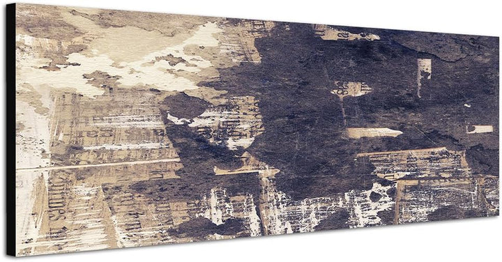 Paul Sinus Art Panoramabild auf Leinwand und Keilrahmen 150x50cm Hintergrund abstrakt alt Grunge Tex