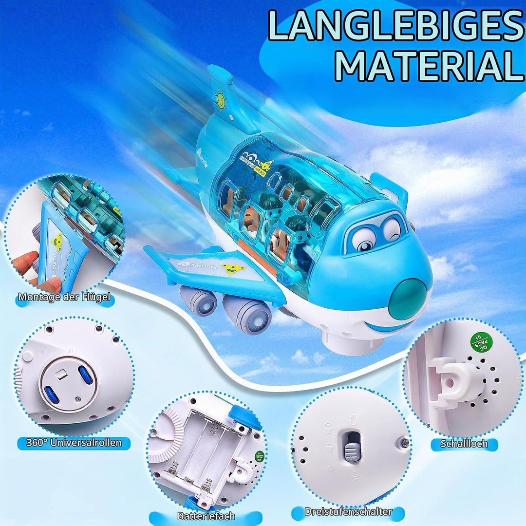 LEEWENYAN Elektrisches Flugzeug Spielzeug für Kleinkinder, 360 ° rotierendes Flugzeug Spielzeug mit