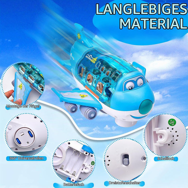 LEEWENYAN Elektrisches Flugzeug Spielzeug für Kleinkinder, 360 ° rotierendes Flugzeug Spielzeug mit