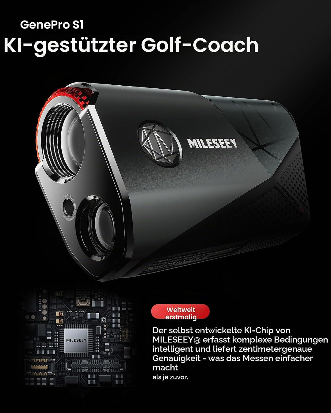 MILESEEY GenePro S1 AI Golf-Entfernungsmesser mit Smart Slope