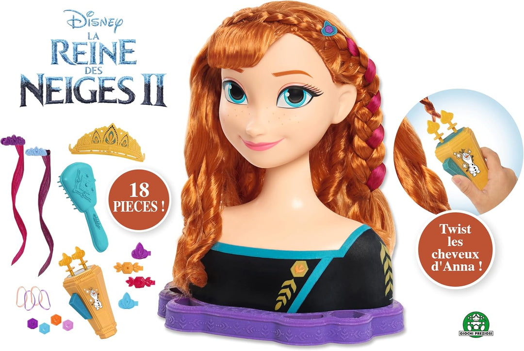 JP Disney Styling Frozen 2 Deluxe Anna Styling Head, FRND7000, Deluxe Anna