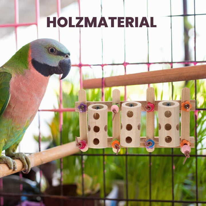 Vogelspielzeug Holz Halter Eimer 9.06X4.72X1.97In Papagei Futtersuche Spielzeug Leckerlis Verstecken