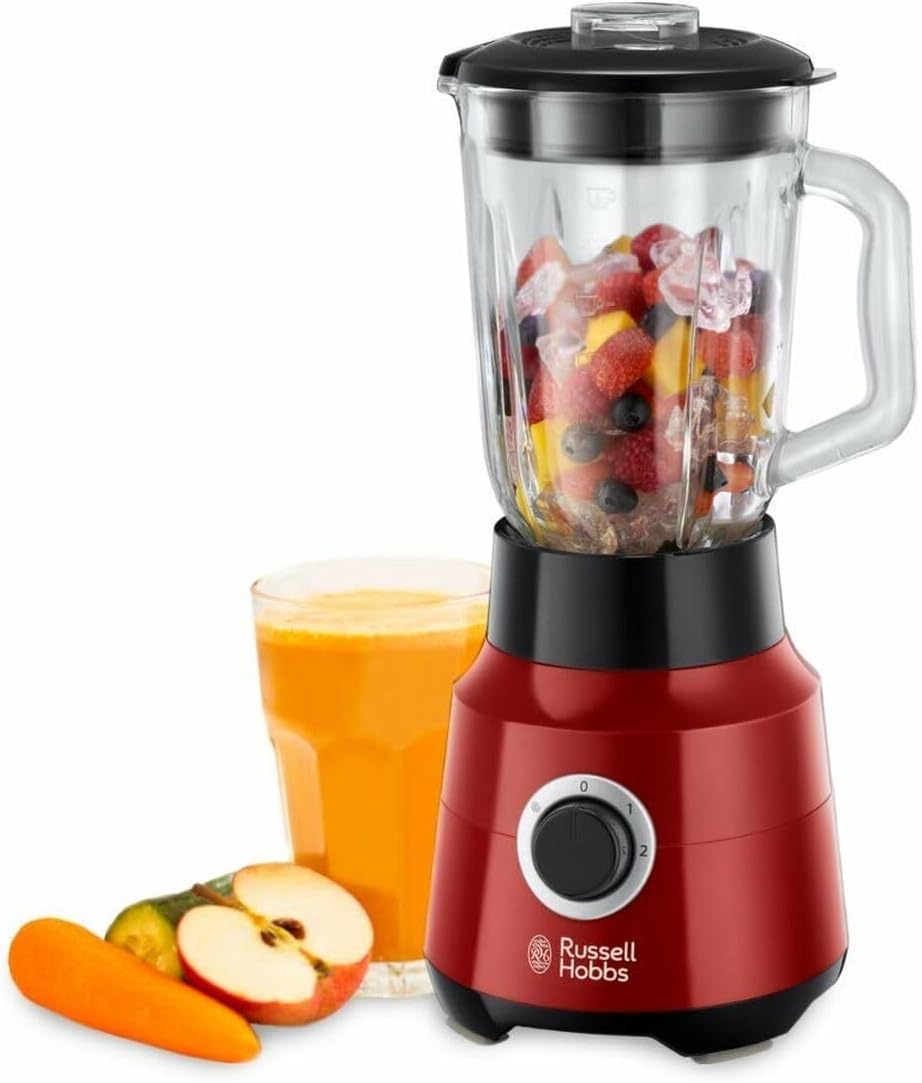 Russell Hobbs Standmixer [1,5l Glasbehälter] Desire Rot (starker 0.9PS Motor, Impuls-/Ice-Crush-Funk
