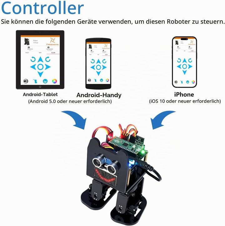 Freenove Bipedal Robot Kit for Raspberry Pi Pico (Not Included) (Compatible with Arduino IDE), LED M