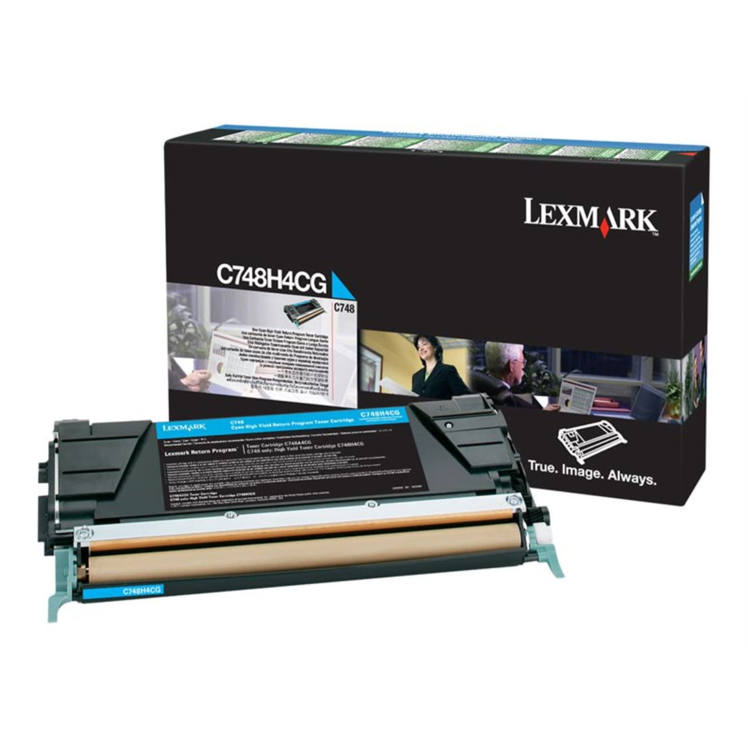 Lexmark High Yield Cyan Return Program Toner Cartridge for US Government, 10000 Yield (C748H4CG)
