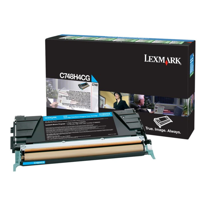 Lexmark High Yield Cyan Return Program Toner Cartridge for US Government, 10000 Yield (C748H4CG)