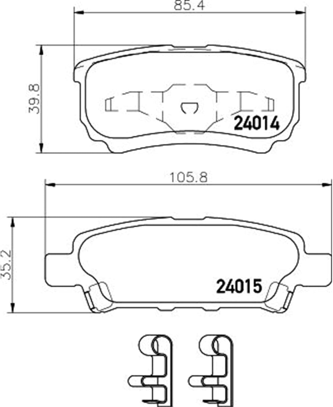 HELLA PAGID 8DB 355 010-811 Bremsbelagsatz - T1395 - Dicke/Stärke: 15.4mm - Bremssystem: Akebono - m