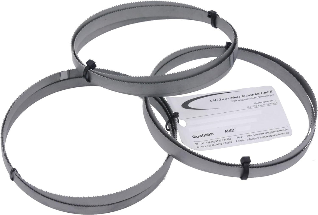 3er SET Bandsägeblatt Bi-Metall M42 Abmessung 1435 x 13 x 0,65 mm 8/12 ZpZ z.B. für Güde MBS 125 V S