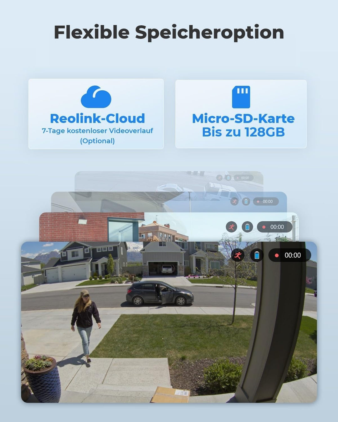 Reolink 2K 3MP Solar Überwachungskamera Aussen Akku, Kabellose WLAN Kamera Outdoor mit Spotlight, Fa