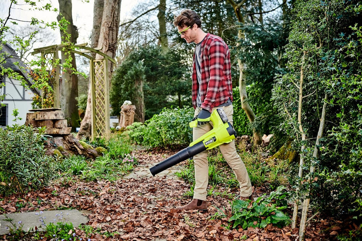 RYOBI 18 V ONE+ Akku-Laubgebläse RY18BLA-0 (145 km/h Luftgeschwindigkeit, Luftvolumen 7,1 m³/min; oh