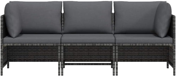 vidaXL Gartensofa 3-Sitzer mit Kissen Ecksofa Mittelsofa Sofa Lounge Gartenset Gartenmöbel Garten Ga