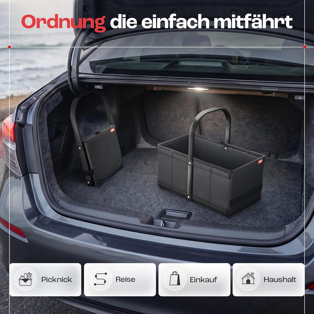achilles Einkaufskorb - praktischer Tragekorb zum Einkaufen - klappbare Einkaufsbox mit Alu-Griff -