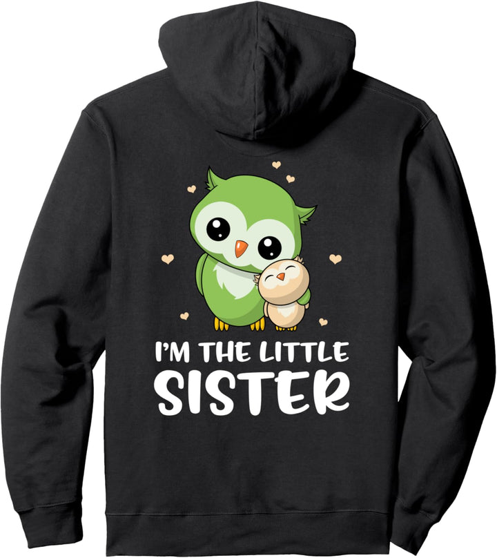 Ich bin die kleine Schwester - Süsse Eule Eulen Geschwister Pullover Hoodie