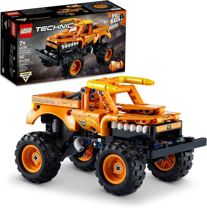 LEGO Technic Monster Jam El Toro Loco 42135 Model Building Kit; A 2-in-1 Pull-Back Toy for Kids Who