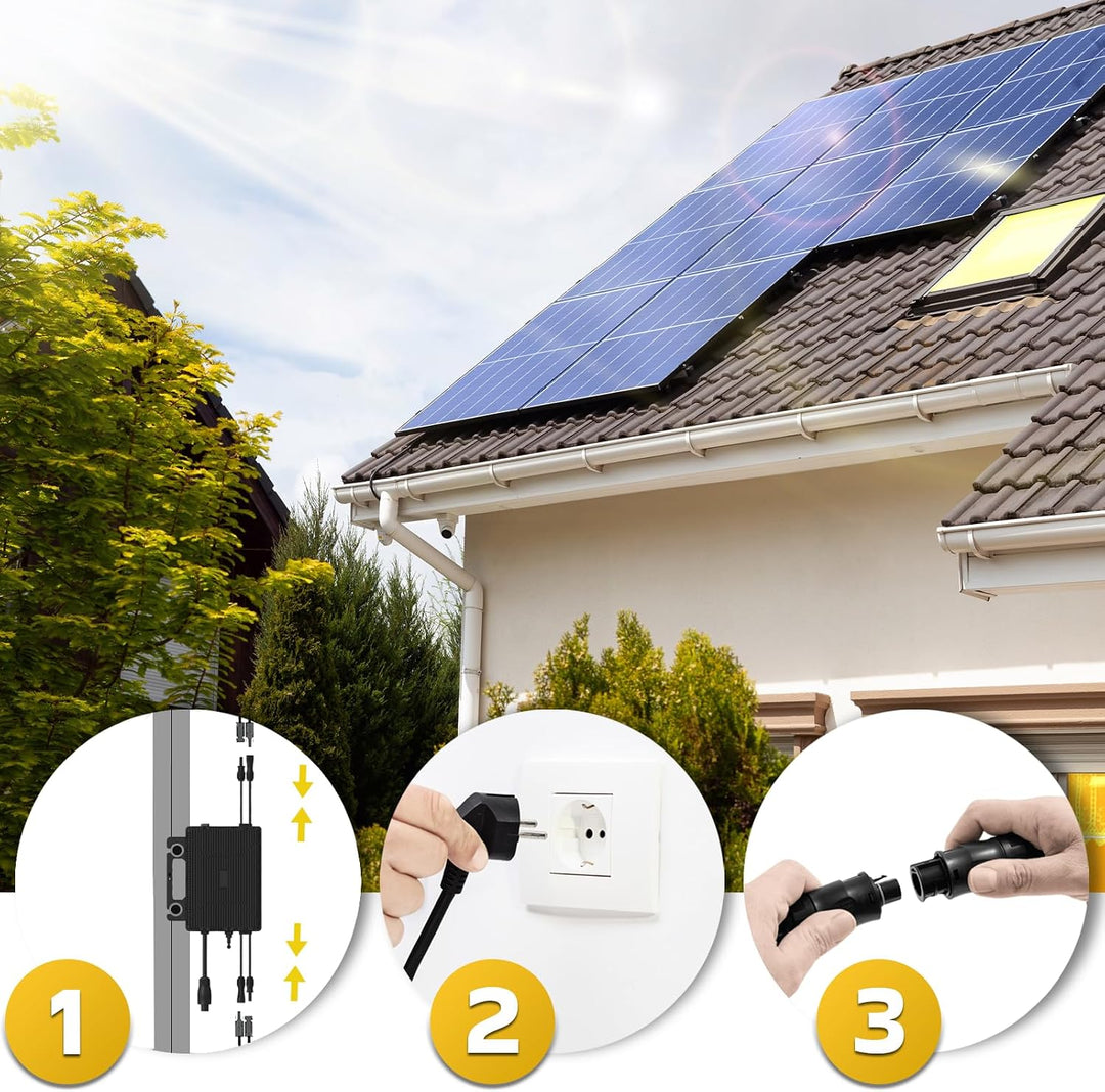SUNNIVA® 850W Balkonkraftwerk 800W komplett Steckdose - Astro-Energy 800W Micro Wechselrichter - PV