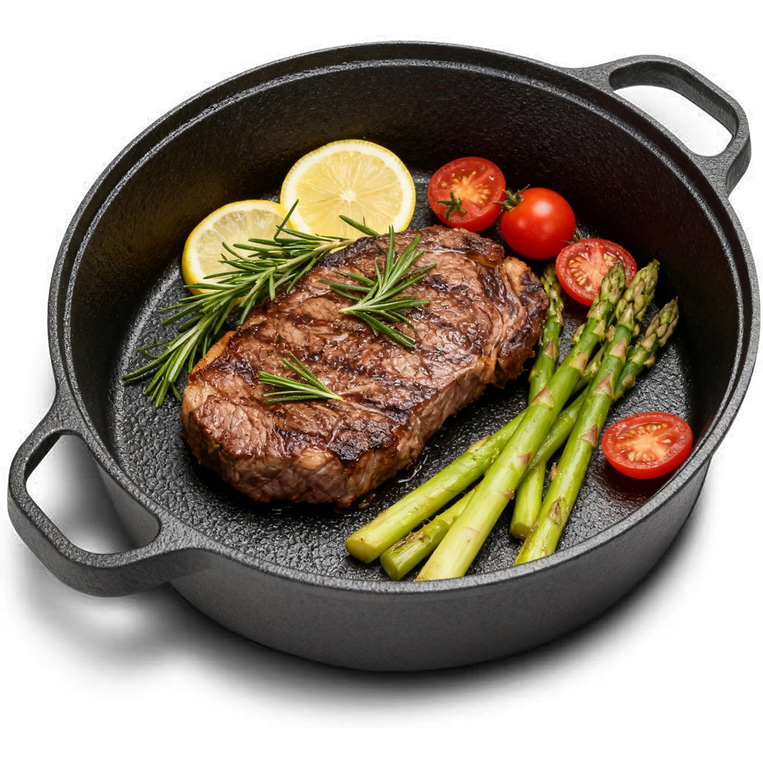 Gusseisen Grillpfanne Bratpfanne Antihaft Pfanne: 22-35cm Induktionspfanne Ohne Chemische Universal