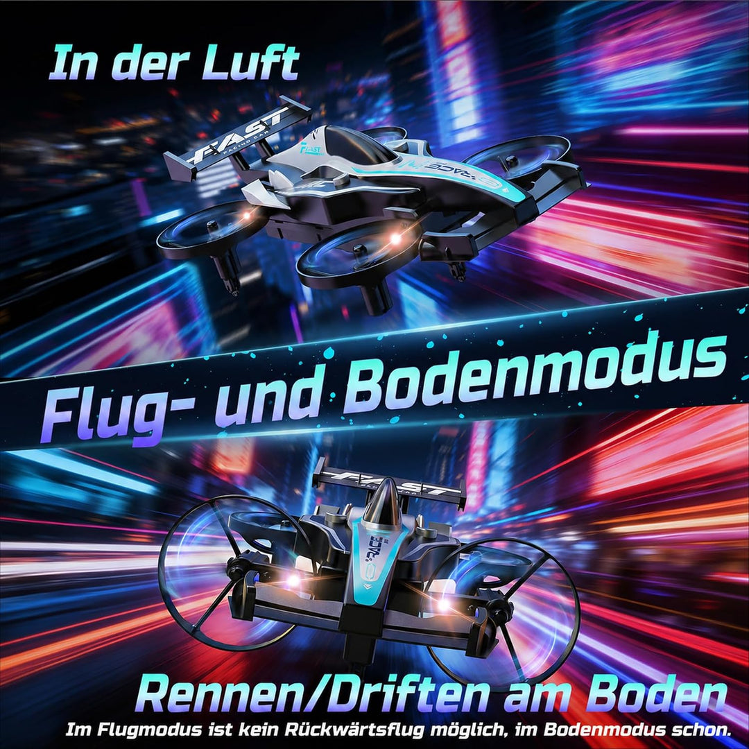 DEERC HT35 Kinderdrohne, 2-in-1 Luft- &amp; Bodenfahrzeug, RC Auto und Drohne, 3 Geschwindigkeitsstufen,