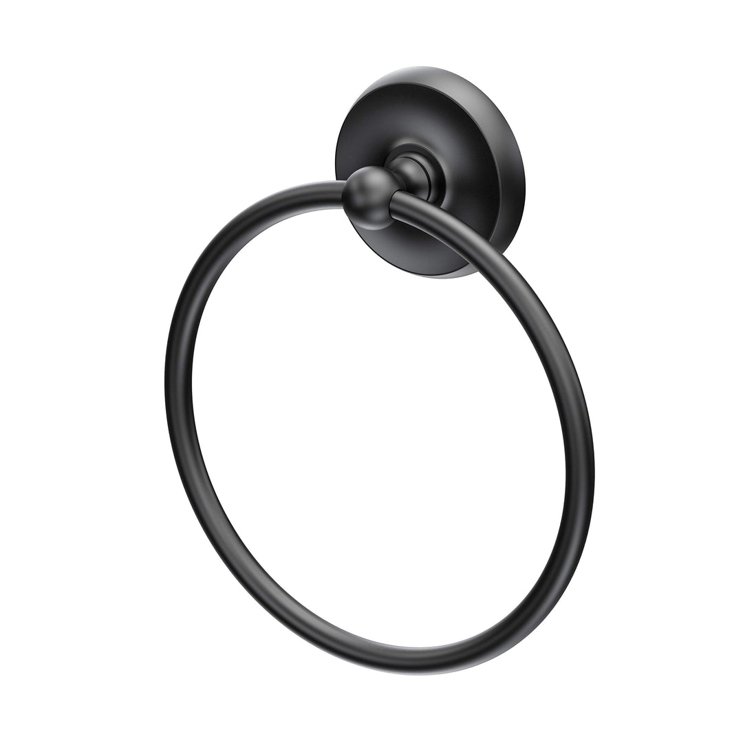 Gatco Designer II Handtuchring schwarz matt zur Wandmontage 16,5 cm Gesicht Handtuchring für Badezim