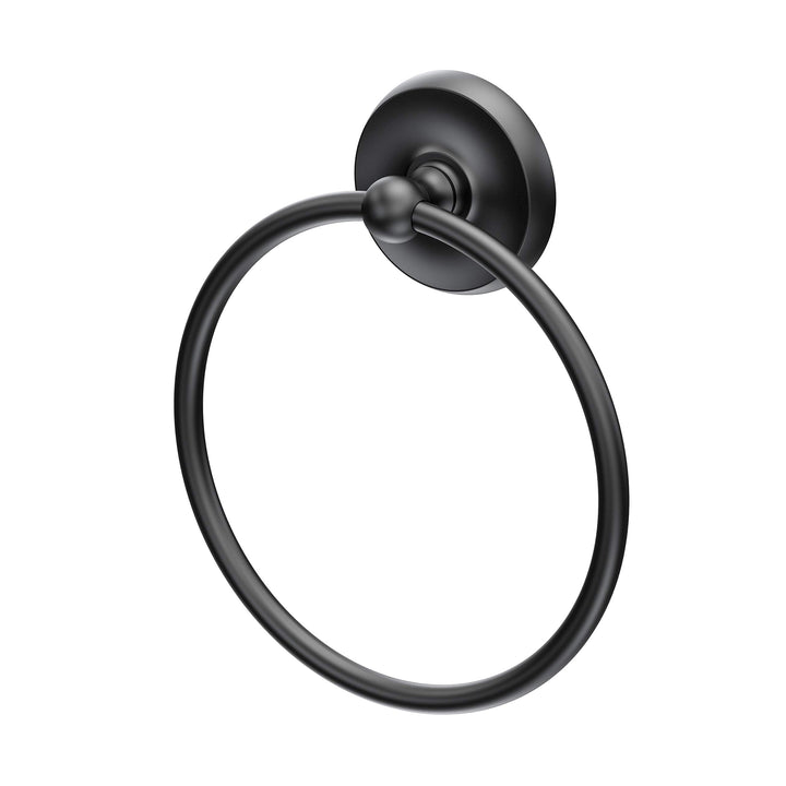 Gatco Designer II Handtuchring schwarz matt zur Wandmontage 16,5 cm Gesicht Handtuchring für Badezim