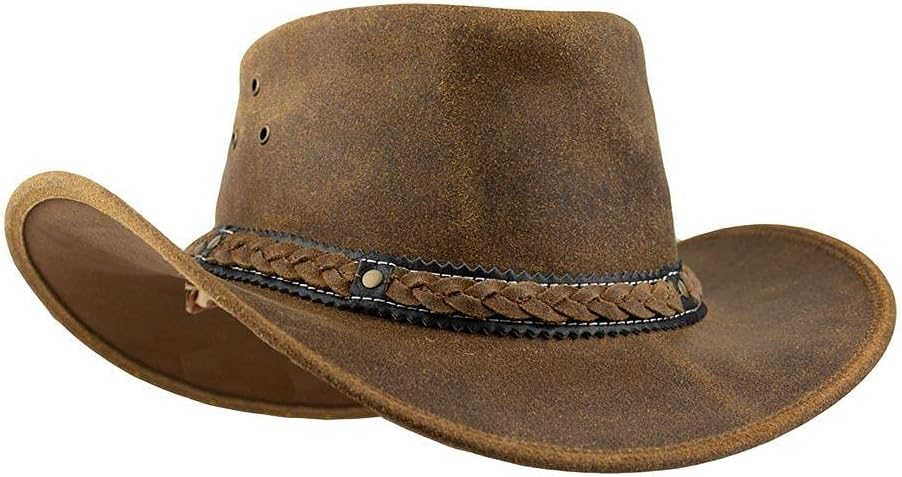 Black Jungle ARAMAC Lederhut Cowboyhut Australienhut Hut L Tan, L Tan