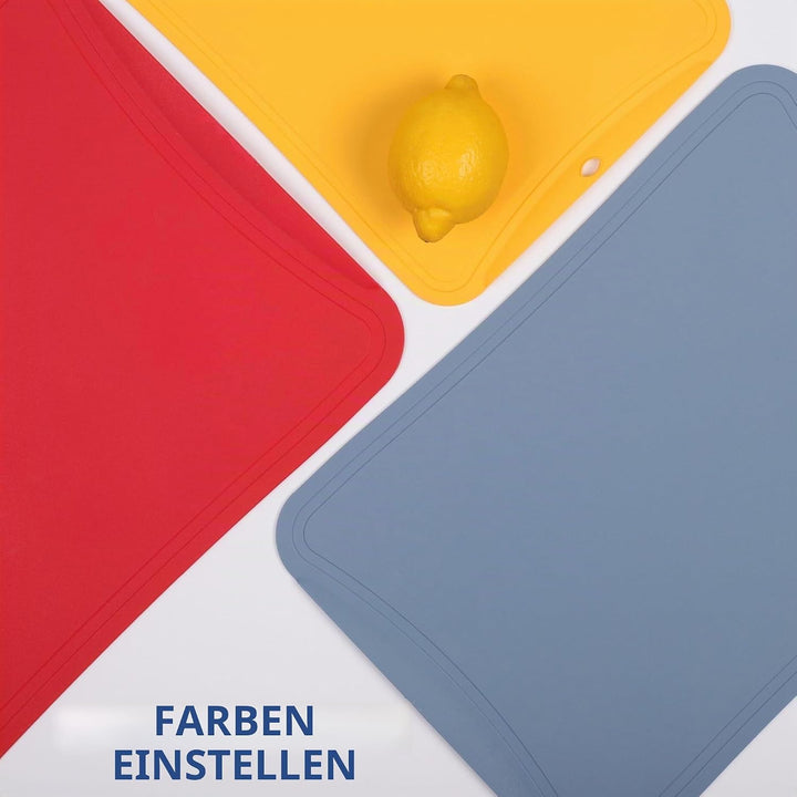BLUE GINKGO TPU Schneidebretter - (Set aus 3) Kratzfeste Flexible Schneidebretter für die Küche | Dü