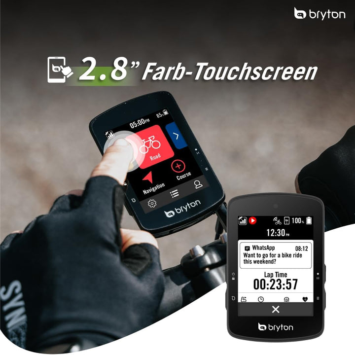 Bryton Rider S510 2,8 Zoll Farb-LCD-Touchscreen GPS Fahrradcomputer, Offline-EU-Karte, kompatibel mi