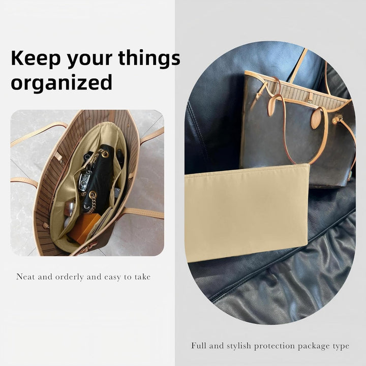 DGAZ Taschen Organizer Einsatz, Seide Innentasche für Neverfull PM/MM/GM, Leicht Taschenorganizer Sh