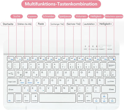 Tastatur Hülle Kompatibel mit Samsung Tab S6 Lite 10.4 Zoll 2022/2020(SM-P613/P619/P610/P615) Tastat