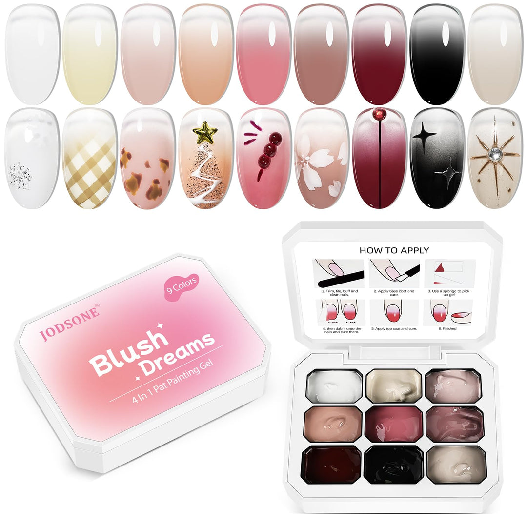 JODSONE 9 Farben Ombre-Nägel Farbverlaufsgel Blush Effect Gel Nagellack-Set Lackieren Nageldesign Ge