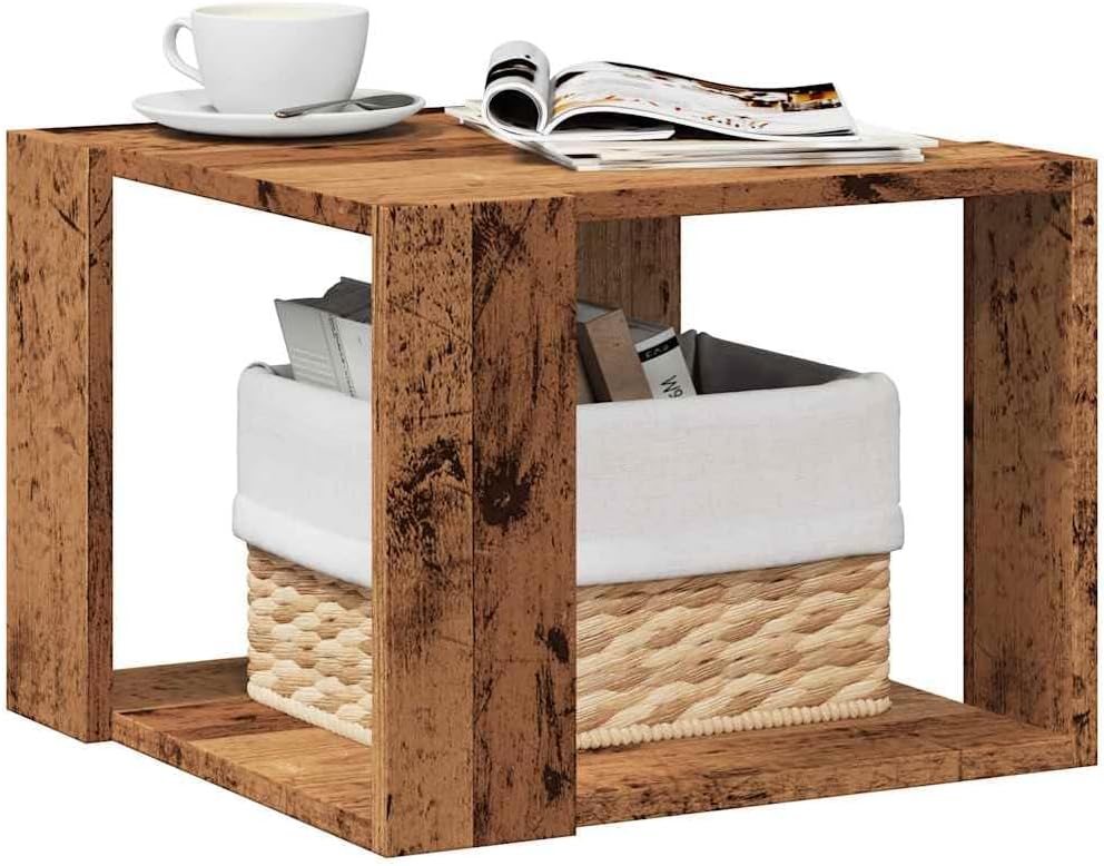 vidaXL Couchtisch Altholz-Optik 40x40x30 cm Holzwerkstoff, Beistelltisch, Wohnzimmertisch, Akzenttis