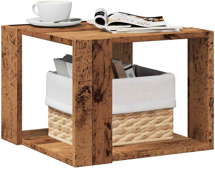 vidaXL Couchtisch Altholz-Optik 40x40x30 cm Holzwerkstoff, Beistelltisch, Wohnzimmertisch, Akzenttis