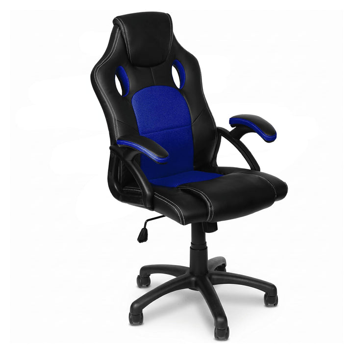Gamer Stuhl Gaming Schreibtischstuhl Chefsessel Bürostuhl Ergonomisch, Blau, 9 Farbvarianten, gepols
