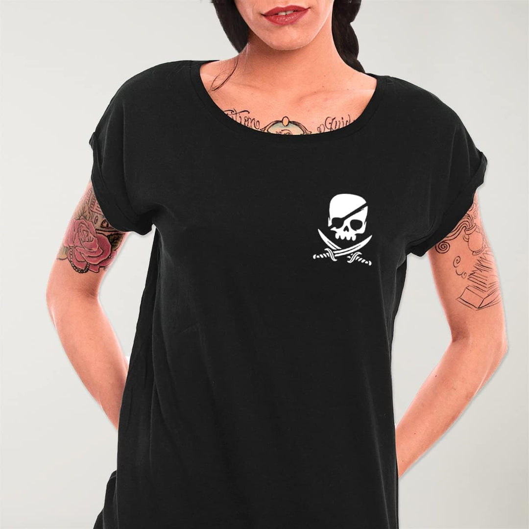 VIENTO Pirate Life Camiseta para Mujer S Schwarz, S Schwarz