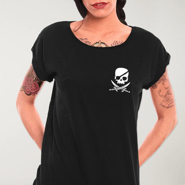 VIENTO Pirate Life Camiseta para Mujer S Schwarz, S Schwarz