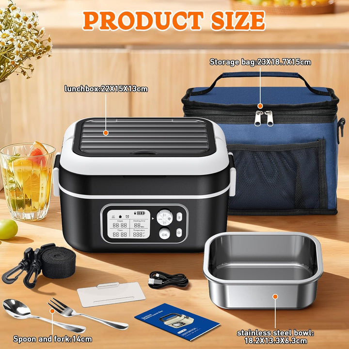 Elektrische Lunchbox 100W, Electric Lunch Box 1,5L Heat Box Isolierte Wärmebox automatischer Aufheiz