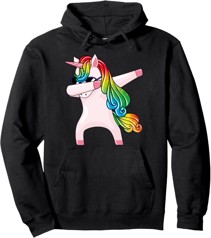 Einhorn in Sonnenbrille tupfen Regenbogen Einhorn tupfen Ein Pullover Hoodie