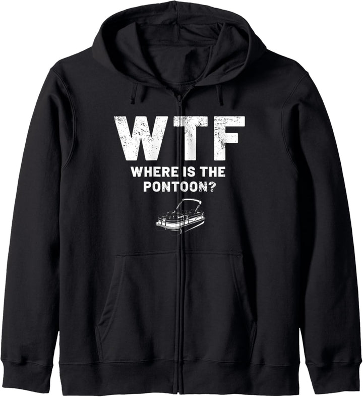 Pontoon Boote WTF Lustige Vintage Retro See Bootfahren Kapuzenjacke