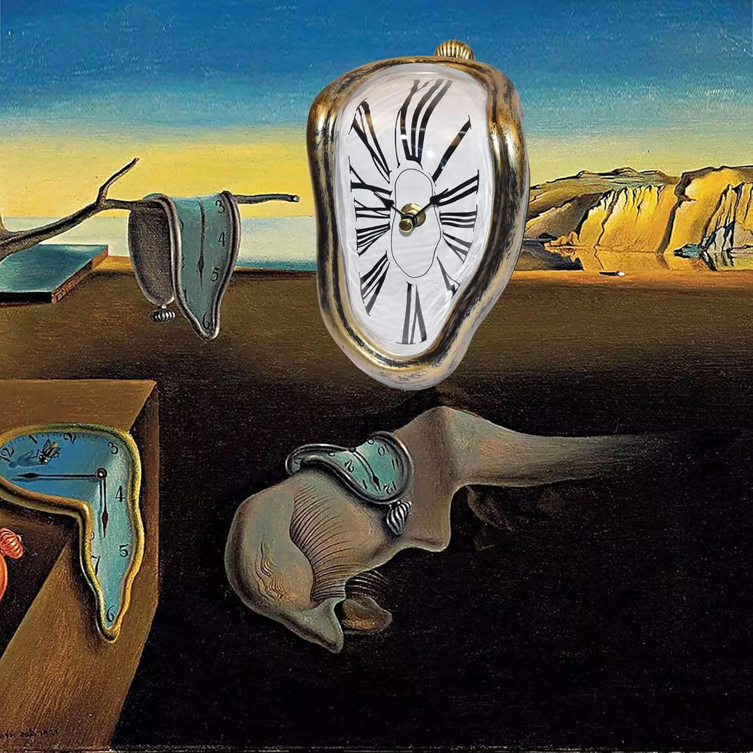FAREVER Schmelzende Uhr, Salvador Dali Uhr, geschmolzene Uhr für dekoratives Zuhause, Büro, Regal, S