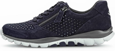 Gabor Damen Low-Top Sneaker, Frauen Halbschuhe,Wechselfussbett 37 EU Blau Dark Blue, 37 EU Blau Dark