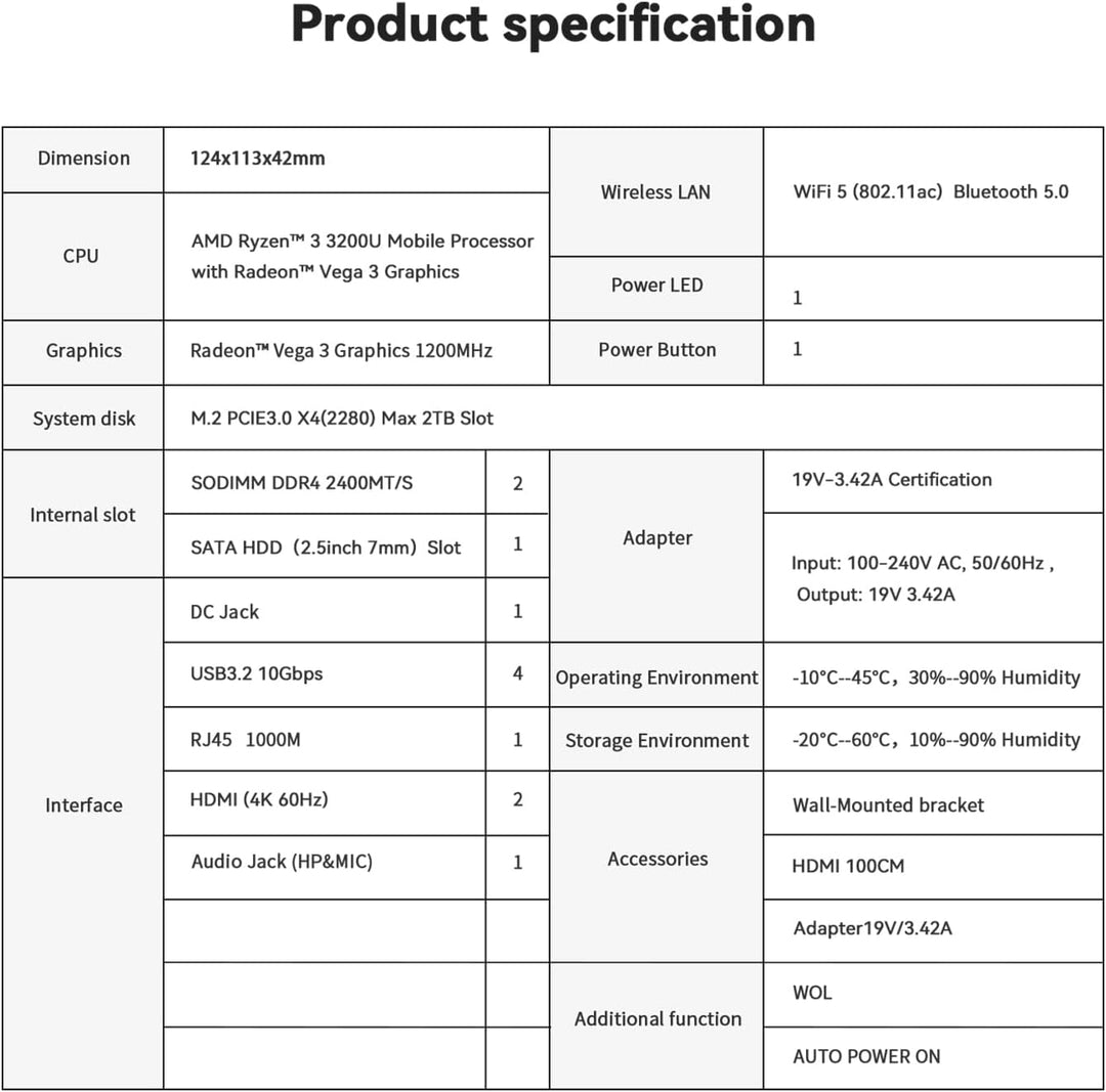 Beelink Mini PC AMD Ryzen 7 5850U(8C/16T,bis zu 4.4 GHz), SER5 Pro Mini Computer 32GB DDR4 1TB M.2 2